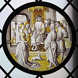 Roundel with Susanna In Judgement by After Master of the Jospeh Panels, Jacob Van Lathem?