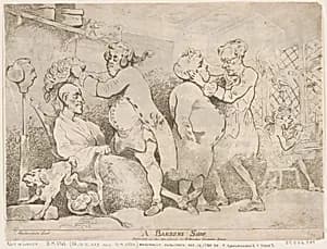 A Barber's Shop by Henry Brookes|Thomas Rowlandson