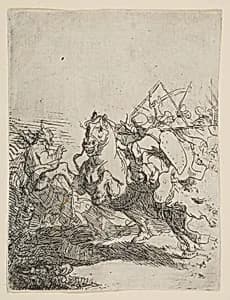 A Cavalry Fight by Rembrandt (Rembrandt van Rijn)