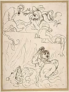 A Diablerie by Guercino (Giovanni Francesco Barbieri)