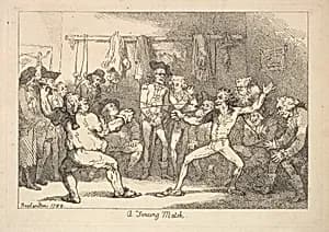 A Fencing Match by Thomas Rowlandson