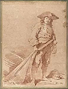 A Fisherman Pulling a Net by Jean Honoré Fragonard