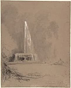 A Fountain in the Park by Karl Blechen