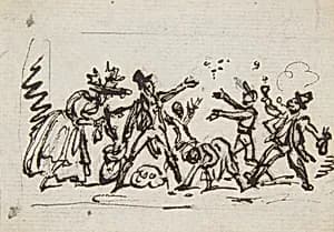A Group of Figures by George Cruikshank