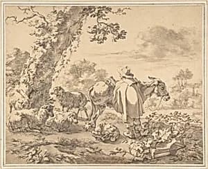 A Herdsman with a Donkey by Jacob van der Does