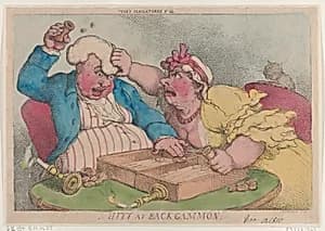 A Hitt at Backgammon by Thomas Rowlandson|Thomas Tegg