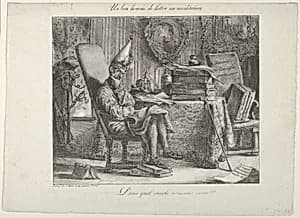 A Literary Fellow Meditating by Eugène Delacroix|Anonymous