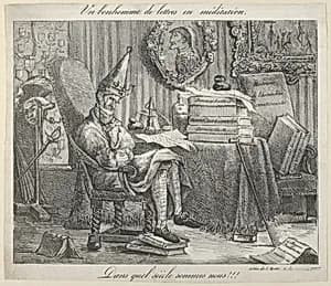 A Literary Fellow Meditating by Eugène Delacroix