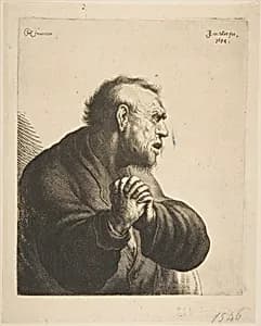 A Man Grieving by Jan Georg (Joris) van Vliet|Rembrandt (Rembrandt van Rijn)
