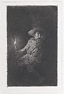 A Man in a Cave by Charles Jacque