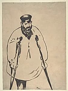 A Man on Crutches by Edouard Manet