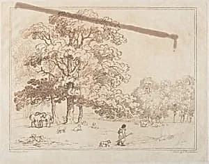A Park Landscape by George Barret, the elder|Thomas Rowlandson