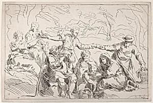 A Party Eating Outdoors by Anne Claude Philippe de Tubières, comte de Caylus