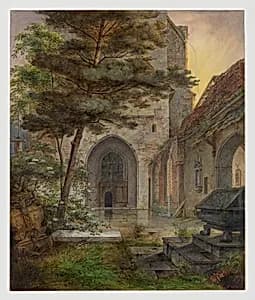 A Portal of a Church by Ernst Ferdinand Oehme