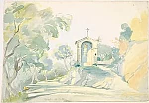 A Roadside Chapel near Tivoli by August Georg Friedrich Lucas