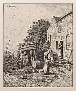 A Rustic Dwelling by Auguste Delâtre|Charles Jacque