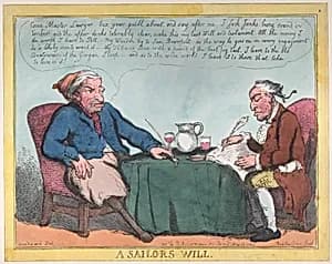 A Sailor's Will by Rudolph Ackermann, London|George Murgatroyd Woodward|Thomas Rowlandson