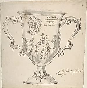 A Silver Urn, inscribed "MDCCXXIX...John Sudbury...Johanni Bateman" by Anonymous, British, 19th century