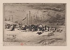 A Squall at Trouville by Félix-Hilaire Buhot