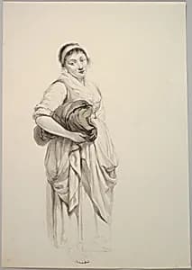 A Standing Young Washerwoman by Jacob van Strij