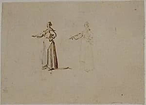 A woman with hand outstretched by Jacques Callot