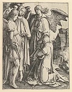 Abraham and Three Angels by Lucas van Leyden