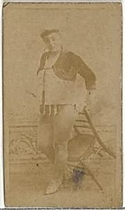 [Actress tipping chair], from the Actors and Actresses series (N145-8) issued by Duke Sons & Co. to promote Duke Cigarettes by American Tobacco Company|W. Duke, Sons & Co.