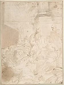 Adoration of the Kings by Anonymous, Italian, Roman-Bolognese, 17th century