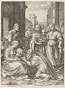 Adoration of the Magi by Hendrick Goltzius