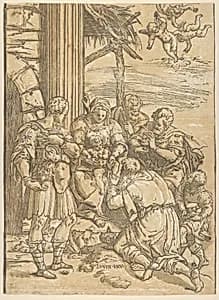 Adoration of the Magi by Andrea Andreani|Aurelio Luini