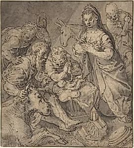 Adoration of the Shepherds by Joachim Beuckelaer|Pieter Aertsen