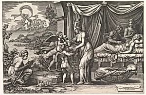 Allegory of Birth by Giorgio Ghisi|Giulio Romano