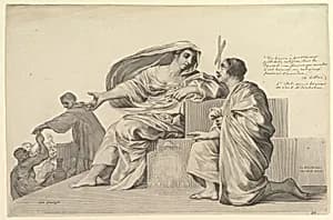 Allegory on Charity (?) by Claude Mellan|Cardinal Duc de Richelieu