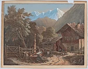 Alpine Scene by Henri Boug d'Orschwiller|Lemercier, Bénard et Cie.