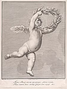 Amorino with a laurel wreath by Marcantonio Franceschini|Violante Vanni|Giuseppe Zocchi