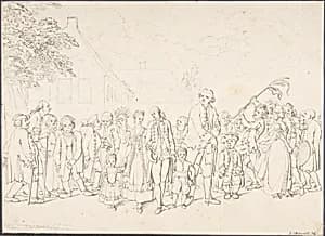 An Aristocratic Family Visiting Paupers by Daniel Nikolaus Chodowiecki
