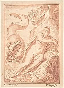 Andromeda, after Agostino Carracci by Pieter Tanjé|Agostino Carracci