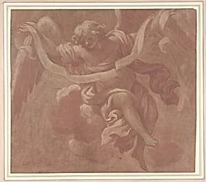 Angel Holding a Banderole by Antonio Franchi (Il Lucchese)