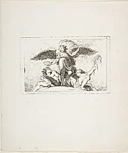 Angel Holding a Palm and a Crown by Jean Honoré Fragonard|Annibale Carracci