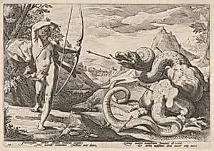 Apollo Killing the Python by Robert Willemsz de Baudous|Hendrick Goltzius