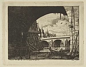 Archway, Pont Nôtre-Dame, Paris by Charles Meryon
