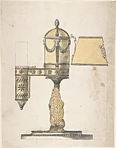Argand Lamp with Shade by Anonymous, Italian, 19th century