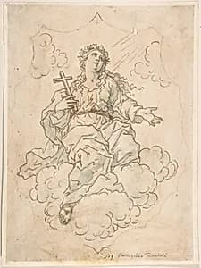 Assumption of Mary Magdalen by Anonymous, Italian, Roman-Bolognese, 17th century