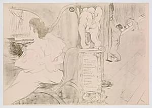 At the Curtain (Au rideau) by Henri de Toulouse-Lautrec|Edward Ancourt|André Marty