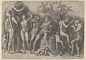 Bacchanal with Wine Vat by Andrea Mantegna