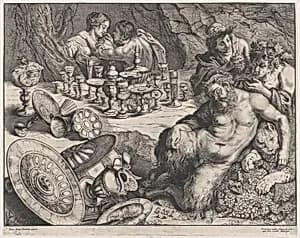 Bacchus and drunken Silenus