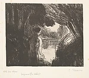 Bather, Evening by Camille Pissarro