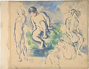 Bathers (recto); Still Life (verso) by Paul Cézanne