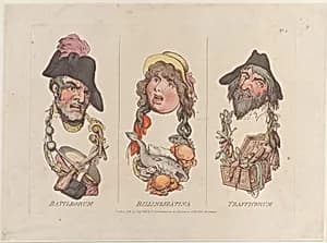 Battleorum, Billingsgatina, Trafficorum by Rudolph Ackermann, London|Thomas Rowlandson