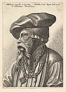 Bearded man with chain necklace by Wenceslaus Hollar|Hans Holbein the Younger